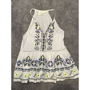 Maeve By Anthropologie X-small, Newly Embroidered Babydoll Top. White #193